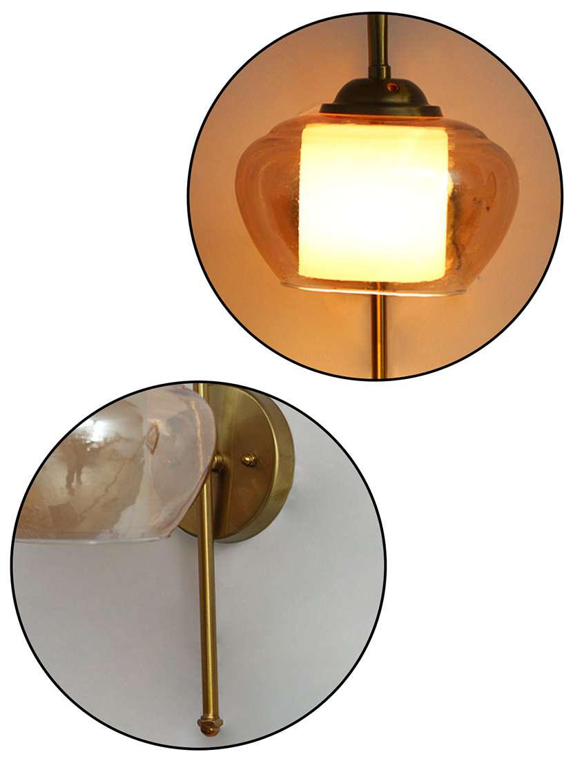 curved brass gooseneck glass wall light - 22299113 -  Standard Image - 2