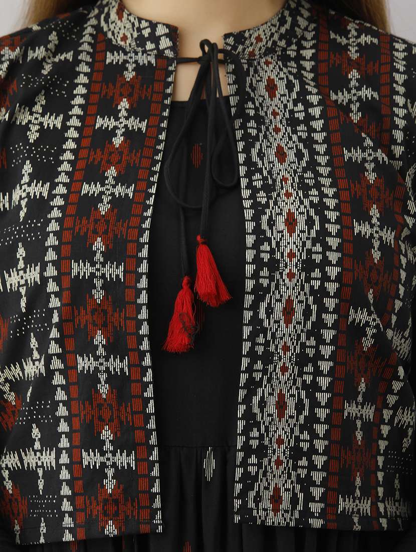 women self design three quarter sleeve ethnic dress - 22299130 -  Standard Image - 7