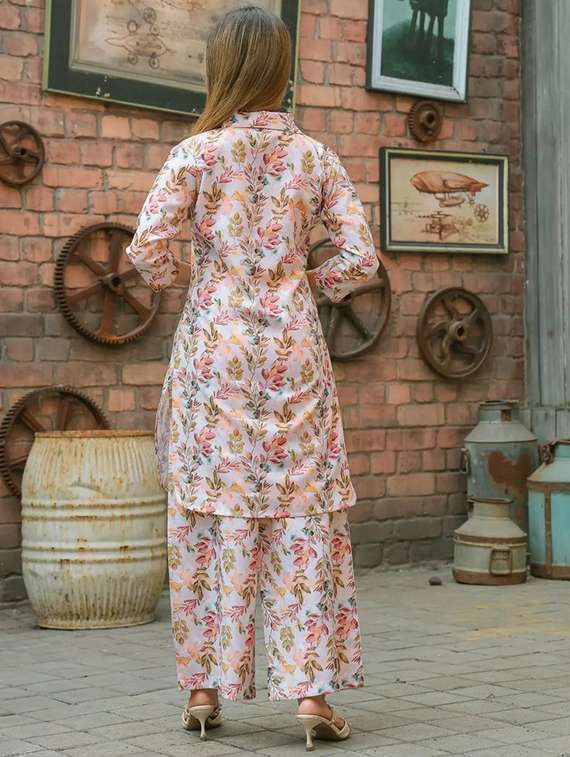 women floral three quarter sleeve ethnic co-ord set - 22299174 -  Standard Image - 2