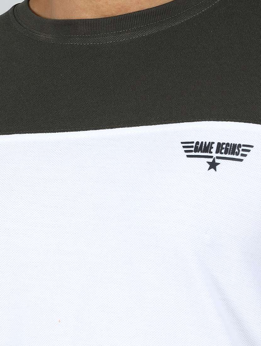 men color block short sleeve slim fit t-shirt - 22299237 -  Standard Image - 2