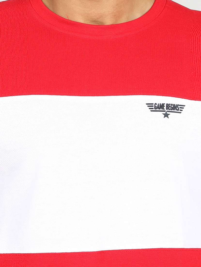 men color block short sleeve slim fit t-shirt - 22299238 -  Standard Image - 2