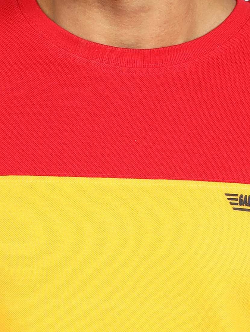 Men Color Block Short Sleeve Slim Fit T-shirt - 22299240 -  Standard Image - 2