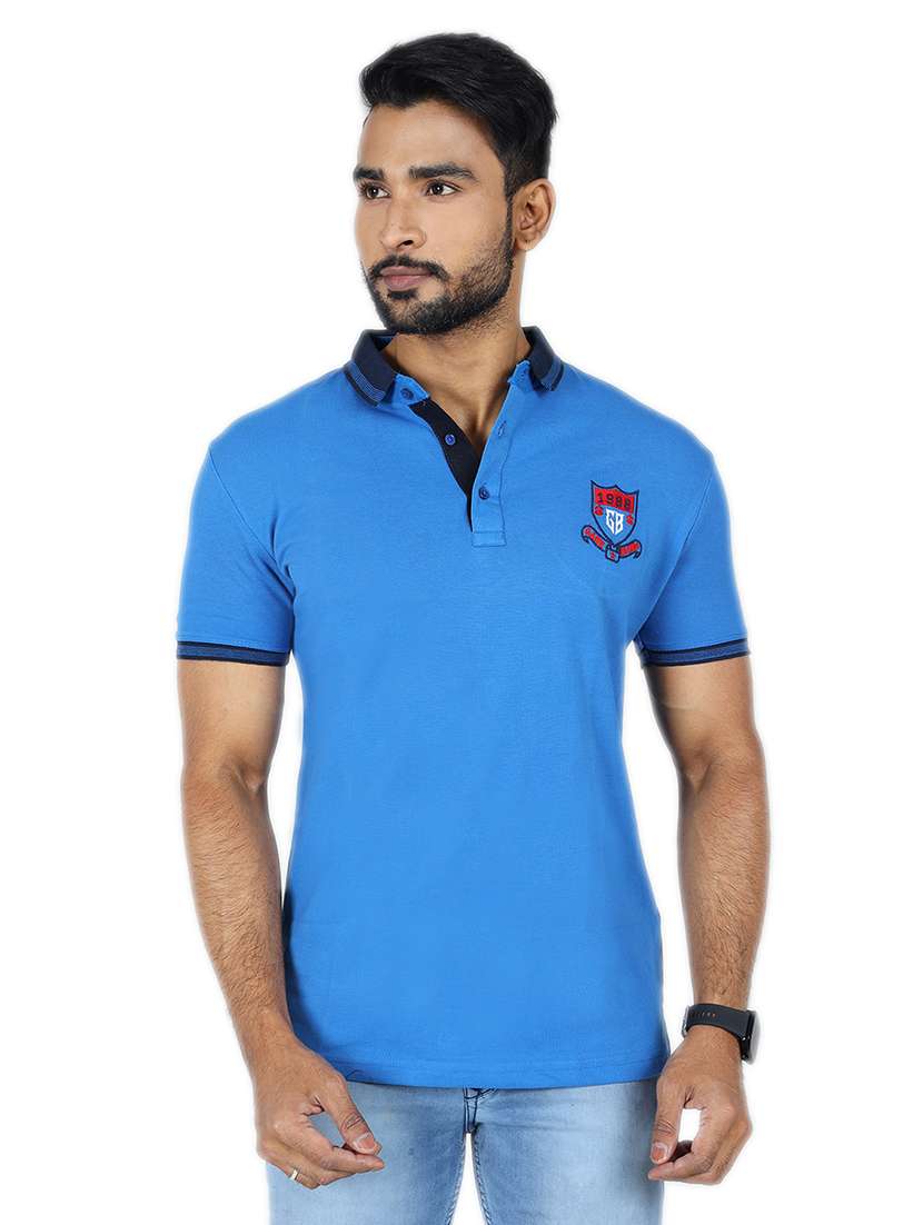 men solid short sleeve slim fit polo t-shirt