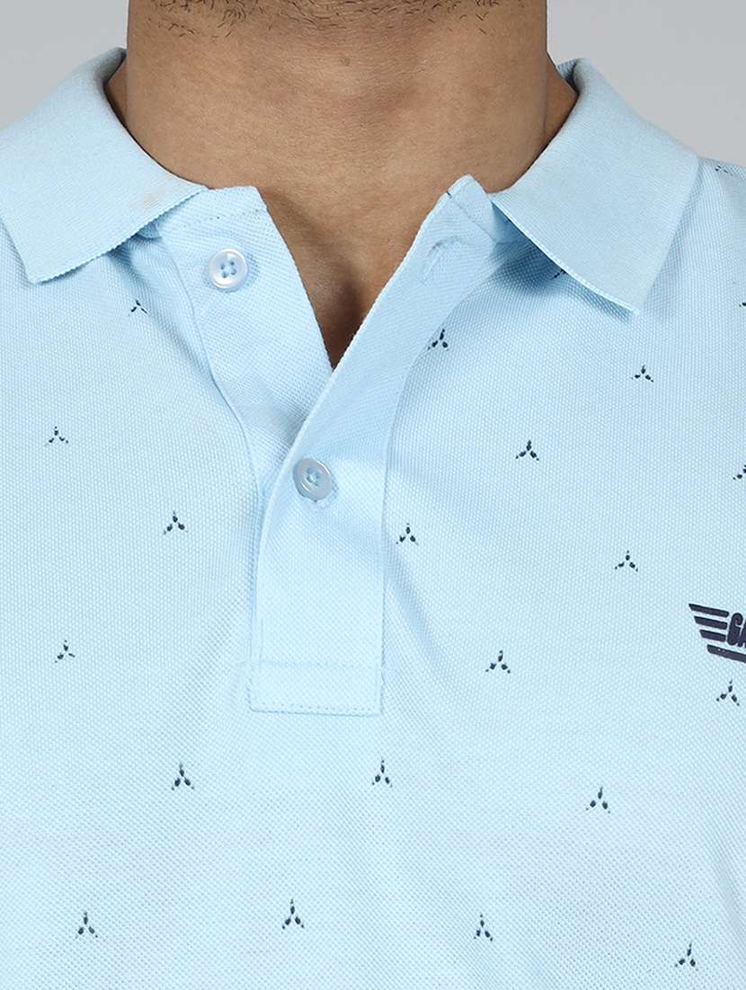 men printed short sleeve slim fit polo t-shirt - 22299269 -  Standard Image - 2