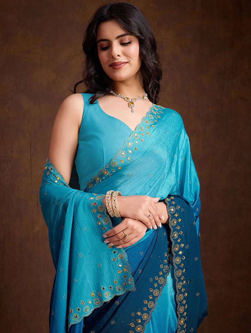 women ombre embellished saree with blouse - 22299399 -  Standard Image - 2