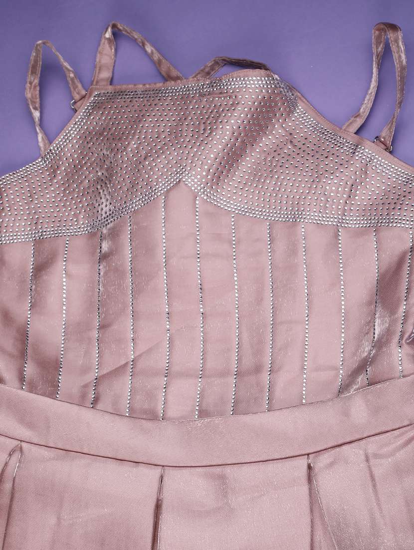 girls self designed sleeveless flared frock - 22299528 -  Standard Image - 2