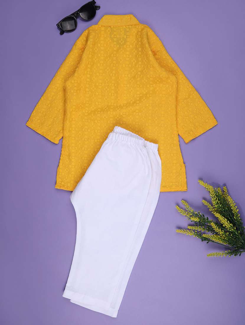 boys embroidered kurta and pyjama set - 22299630 -  Standard Image - 2