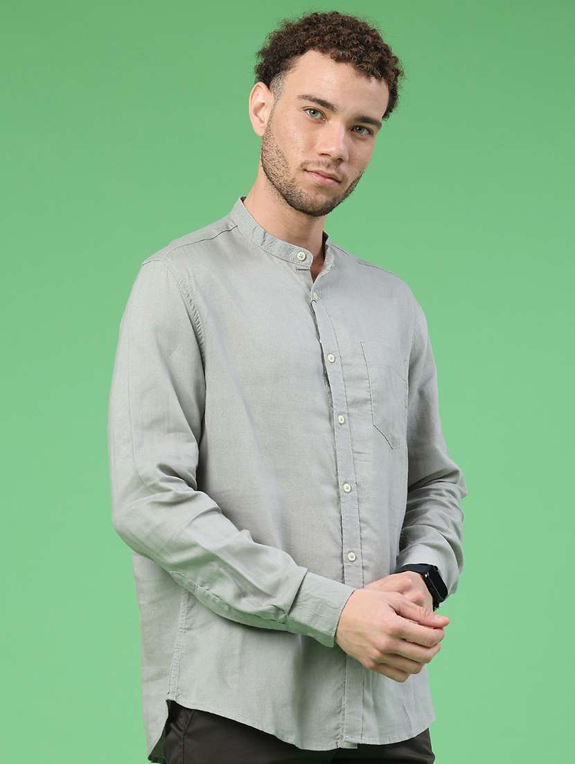 men solid long sleeve regular fit casual shirt - 22299714 -  Standard Image - 2