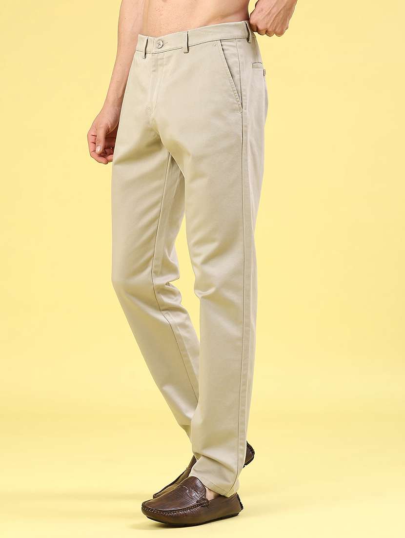 men solid mid rise chinos casual trouser - 22299730 -  Standard Image - 2