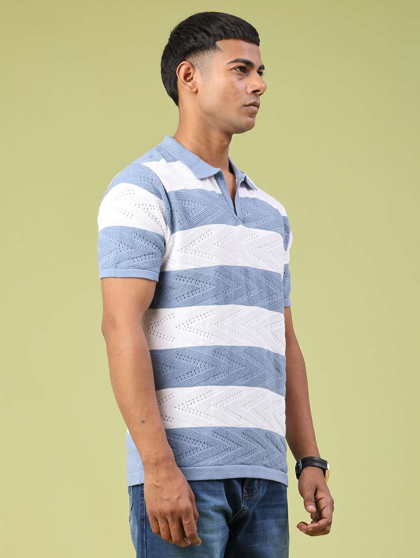 men striped short sleeve regular fit polo t-shirt - 22299832 -  Standard Image - 2