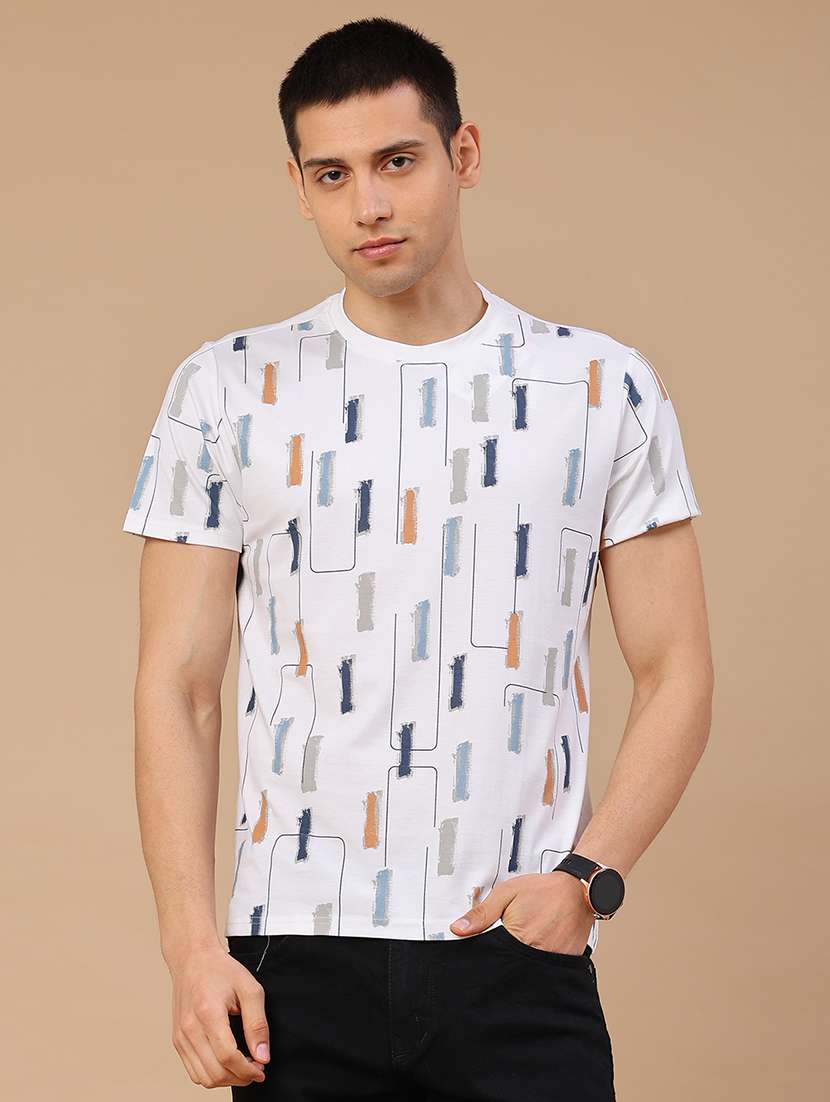 Men Printed Round Neck Regular Fit T-shirt - 22299865 -  Standard Image - 2