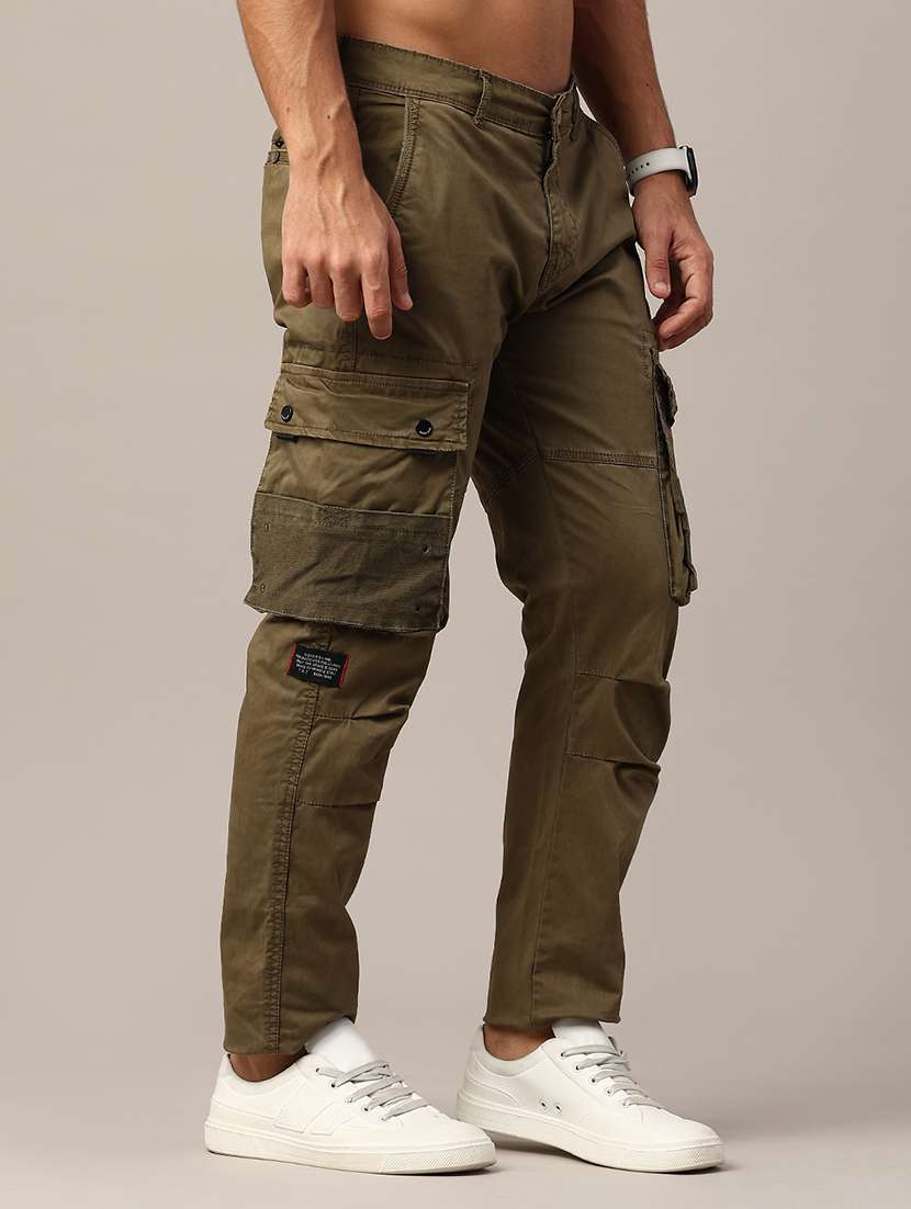 men solid mid rise regular fit cargo  - 22299922 -  Standard Image - 2