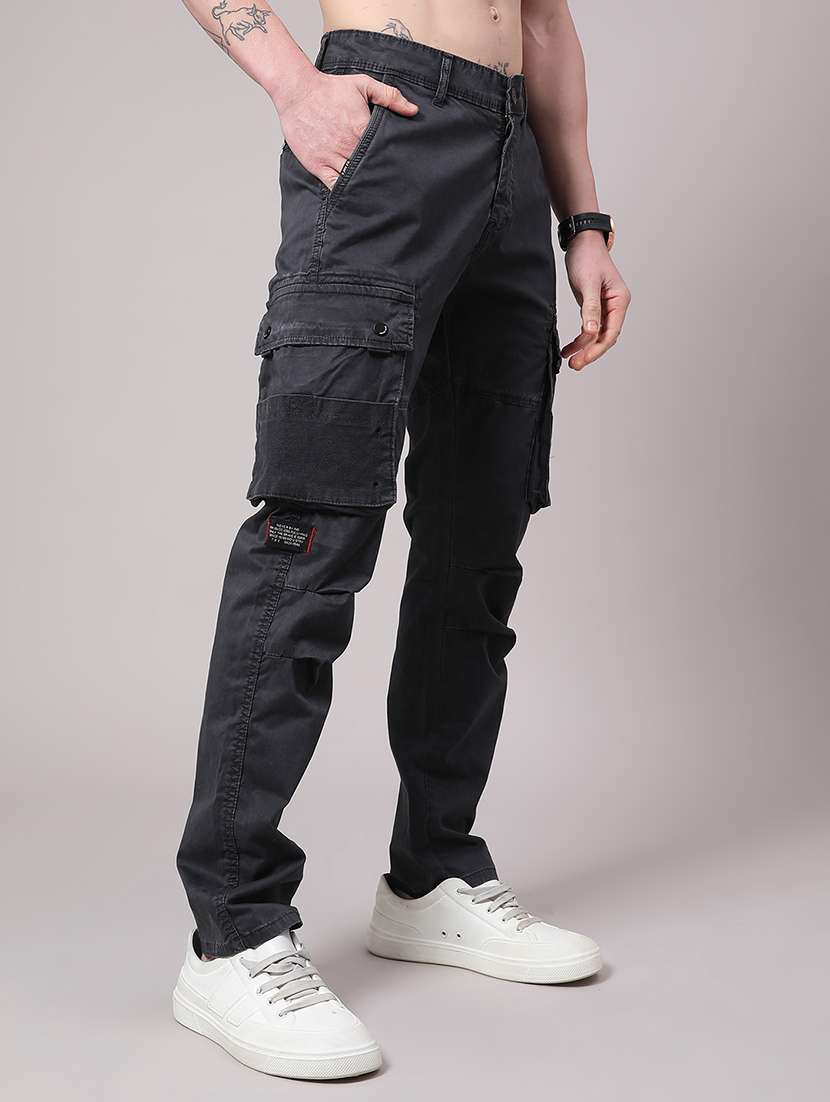 men solid mid rise regular fit cargo  - 22299923 -  Standard Image - 2