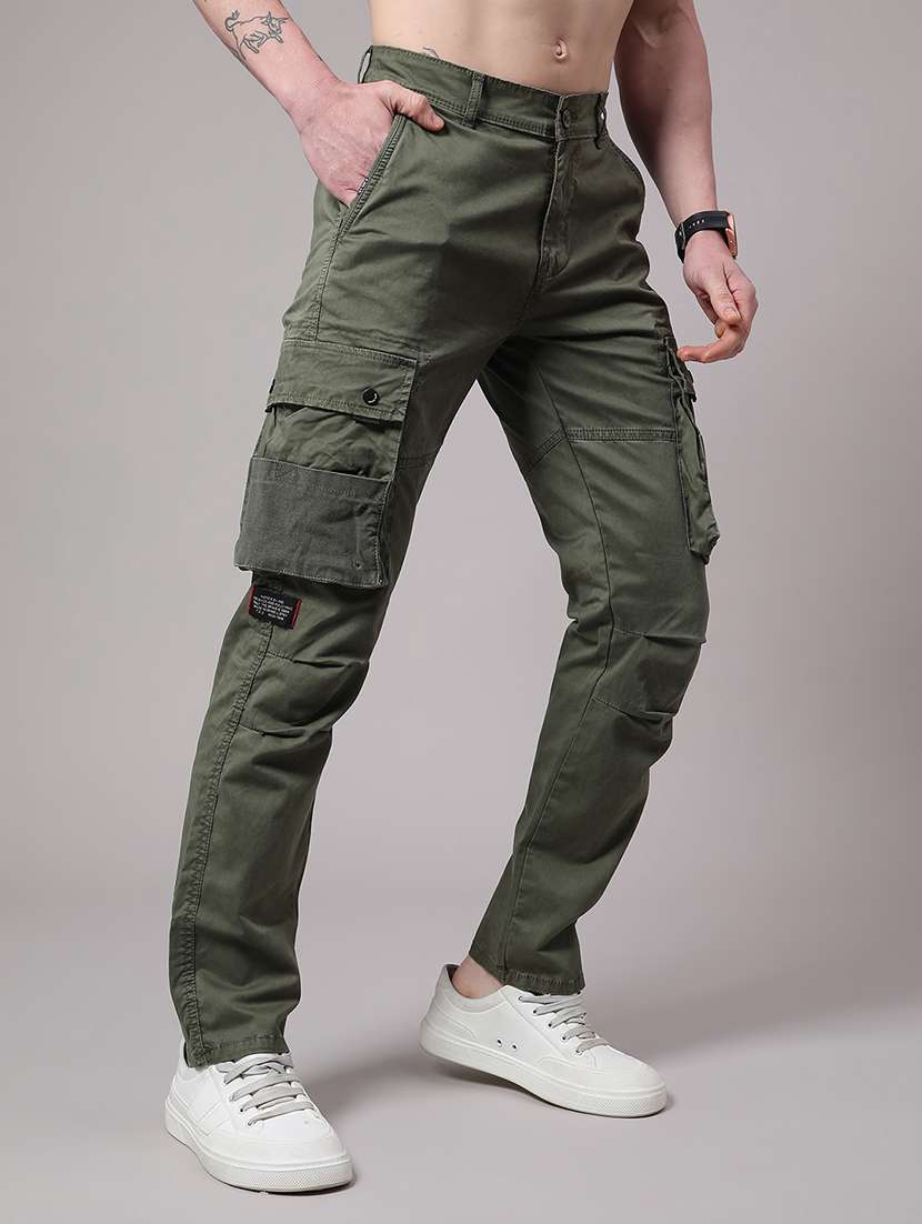 men solid mid rise regular fit cargo  - 22299924 -  Standard Image - 2