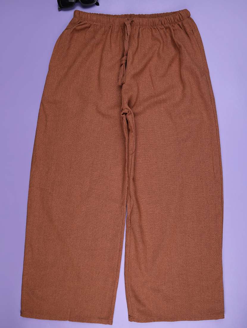 kids brown cotton palazzo trouser - 22299973 -  Standard Image - 2
