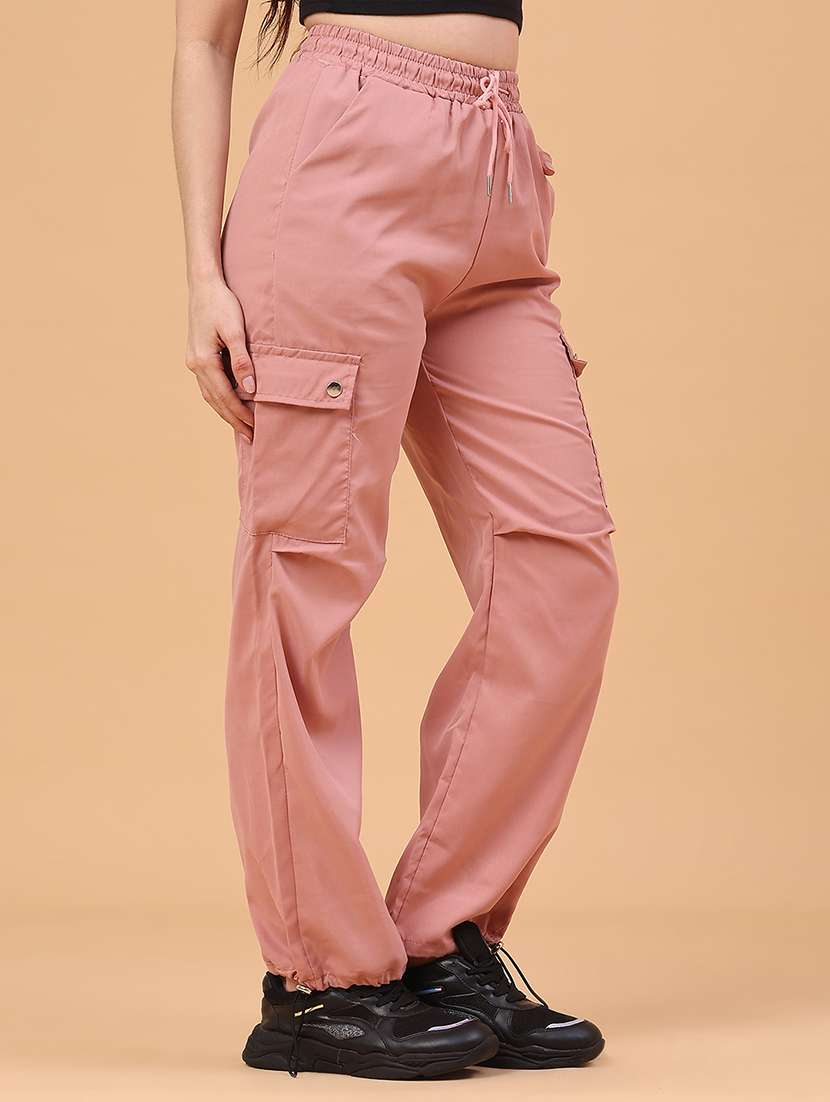 Women Solid Mid Rise Cargo - 22300012 -  Standard Image - 2