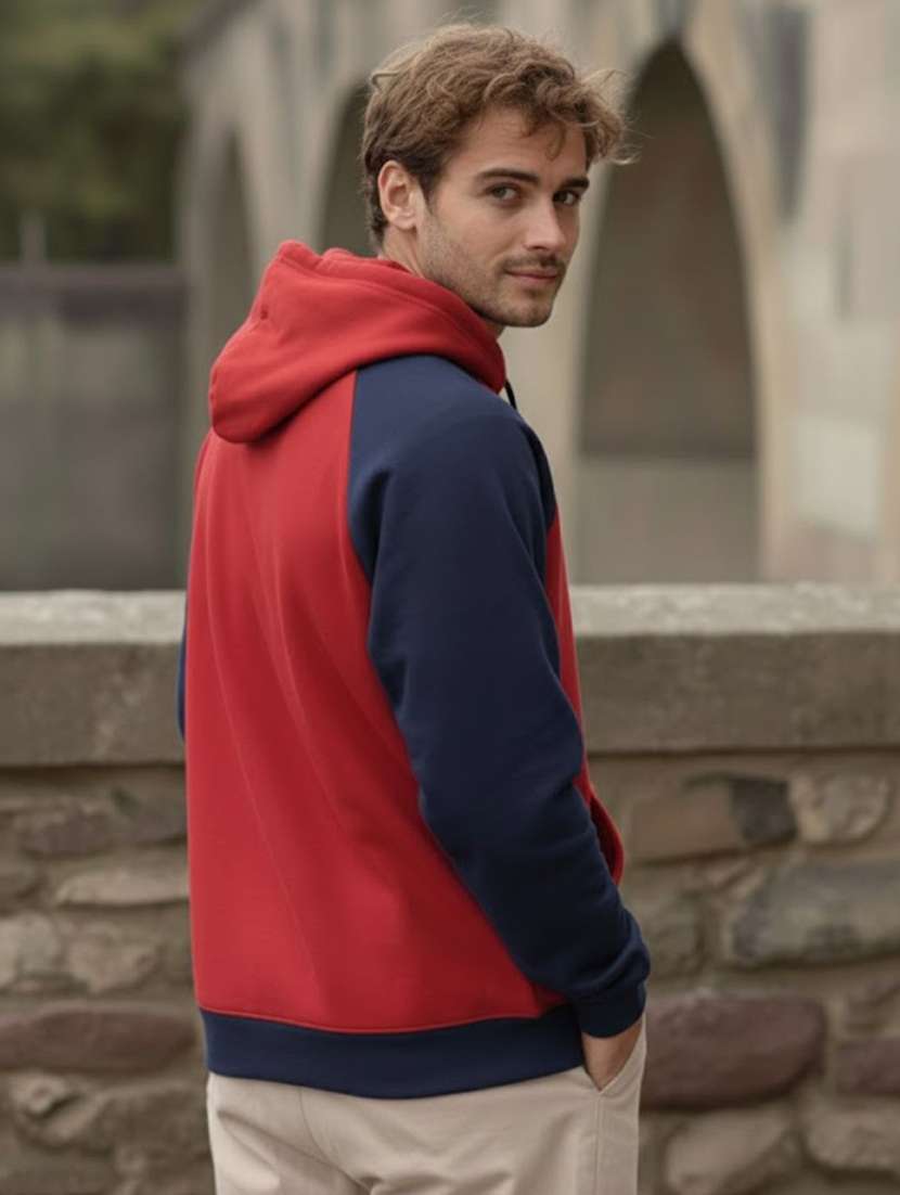 men color block raglan sleeve oversized sweatshirt - 22300105 -  Standard Image - 2