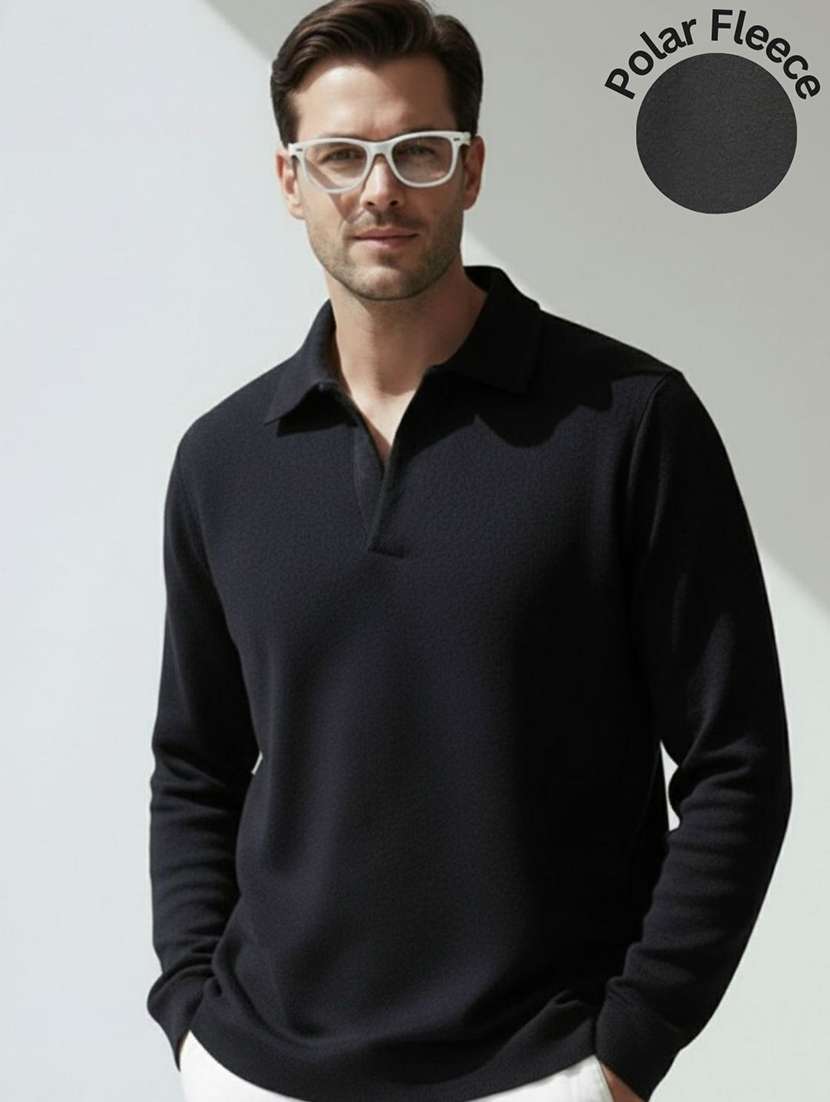 men solid long sleeve regular fit sweatshirt