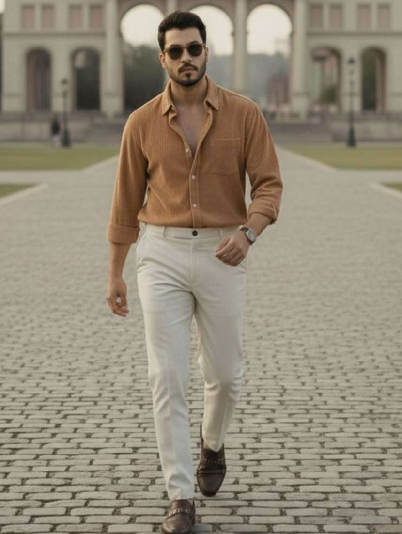 men solid long sleeve oversized casual shirt - 22300117 -  Standard Image - 2