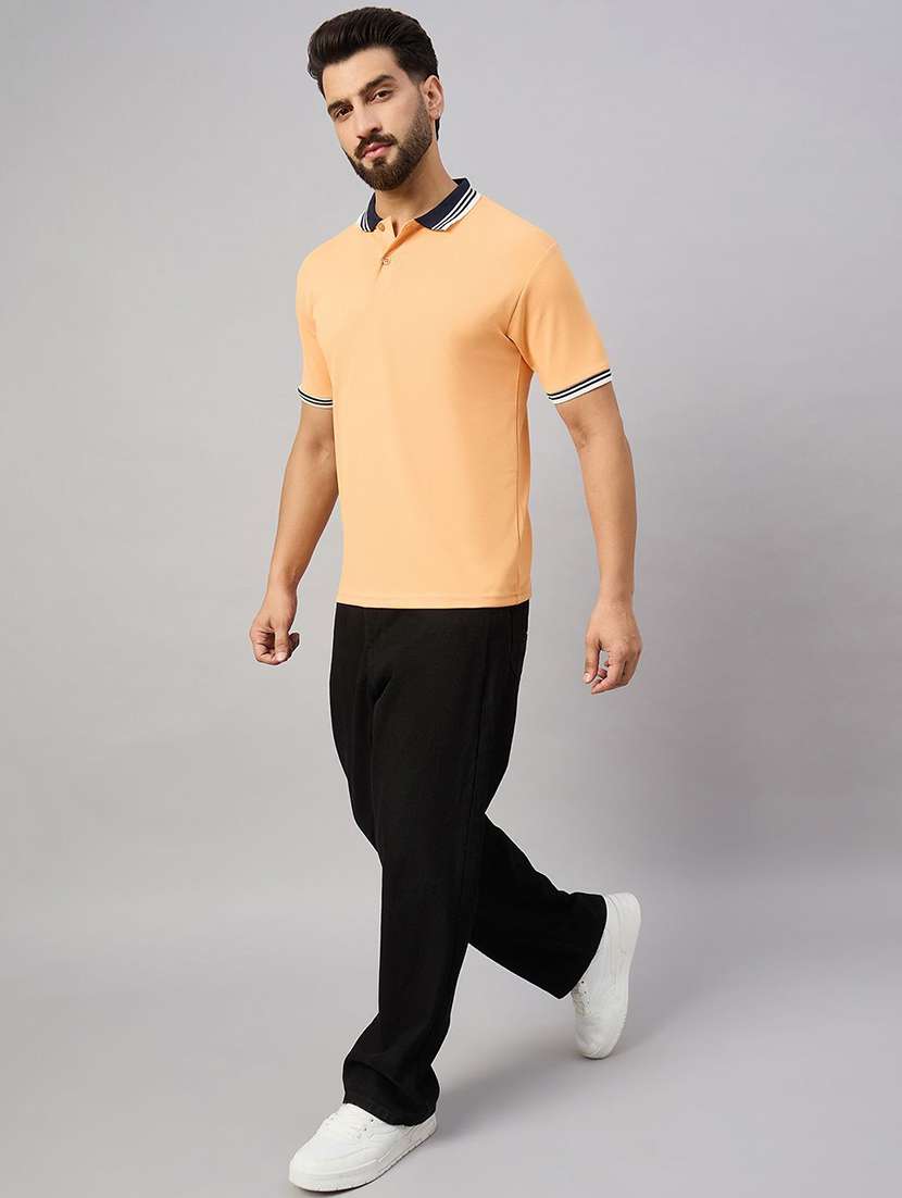 men solid short sleeve regular fit polo t-shirt - 22300123 -  Standard Image - 2