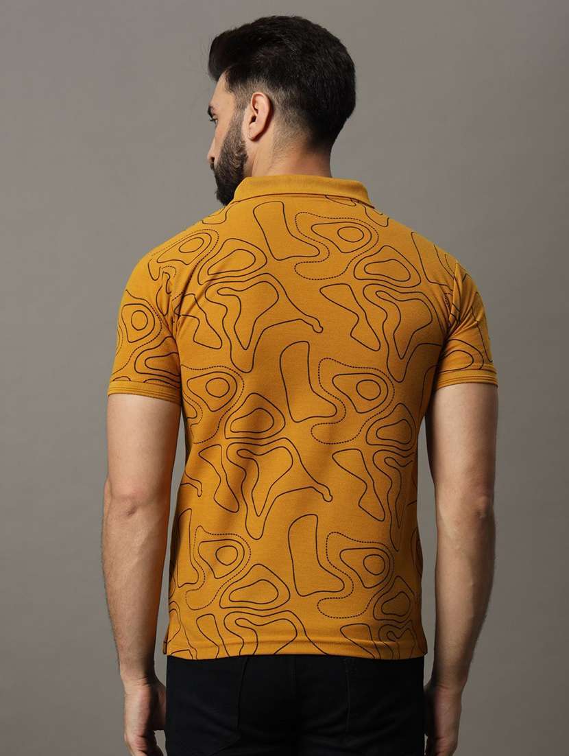 men abstract printed short sleeve polo t-shirt - 22300129 -  Standard Image - 2