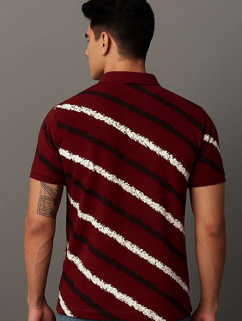 men printed short sleeve polo t-shirt - 22300133 -  Standard Image - 2