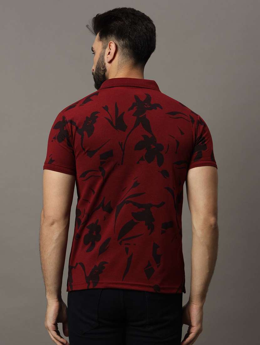 men printed short sleeve polo t-shirt - 22300157 -  Standard Image - 2