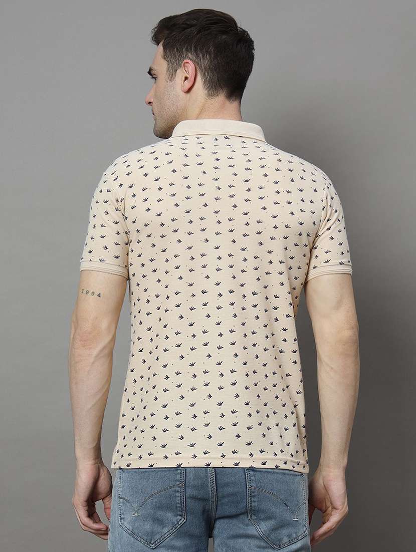 men printed short sleeve polo t-shirt - 22300202 -  Standard Image - 2