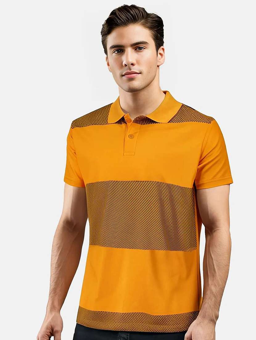 men printed short sleeve polo t-shirt