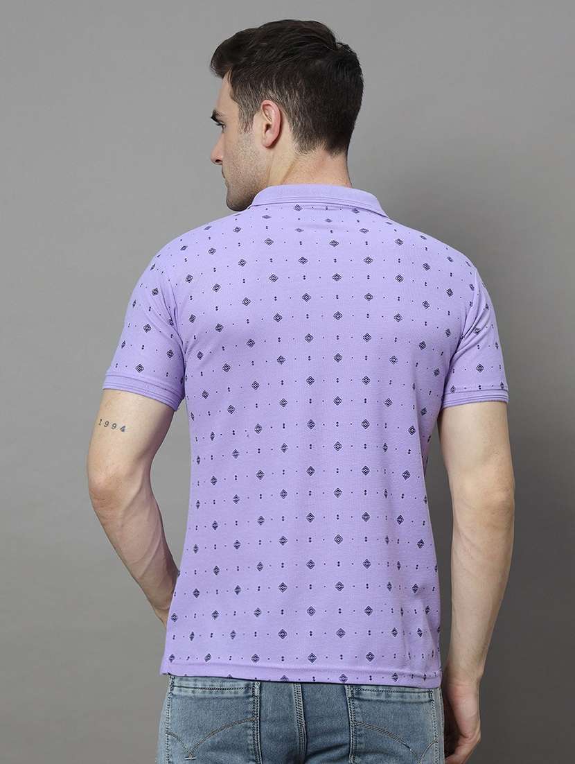 men printed short sleeve polo t-shirt - 22300217 -  Standard Image - 2
