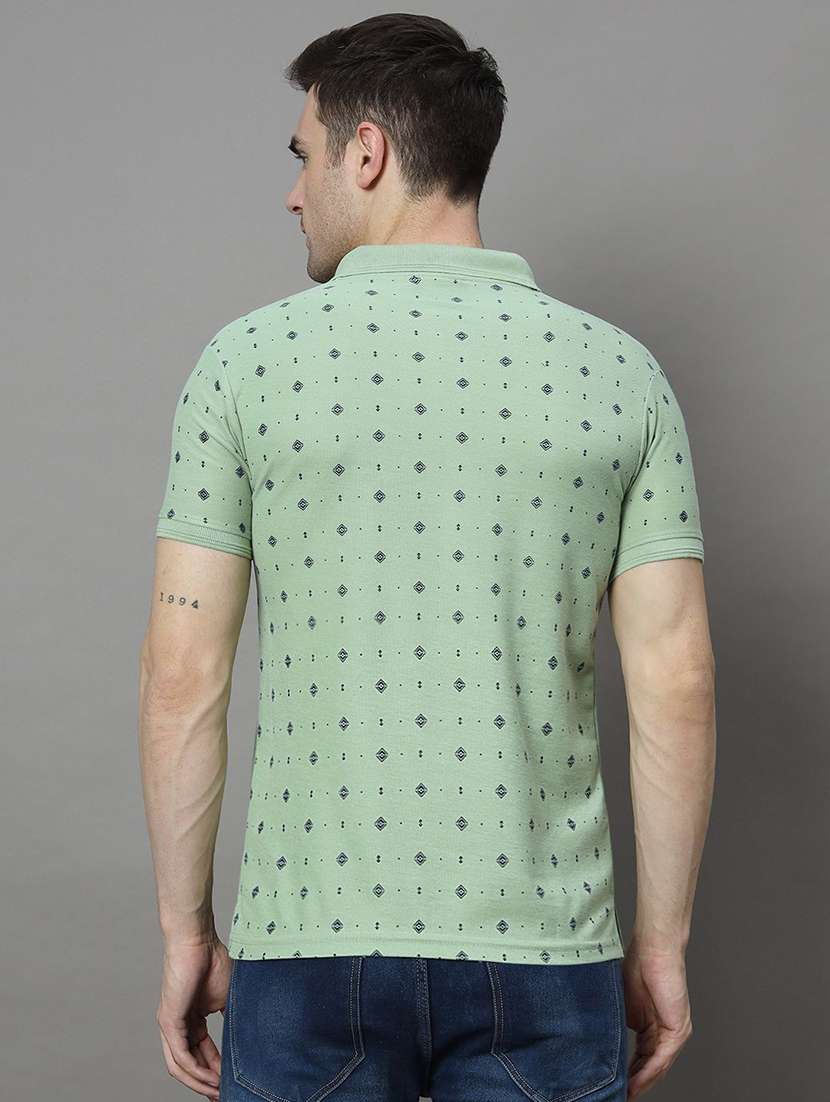 men printed short sleeve polo t-shirt - 22300225 -  Standard Image - 2