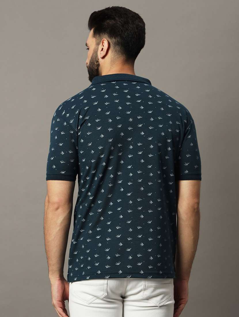 men printed short sleeve polo t-shirt - 22300233 -  Standard Image - 2