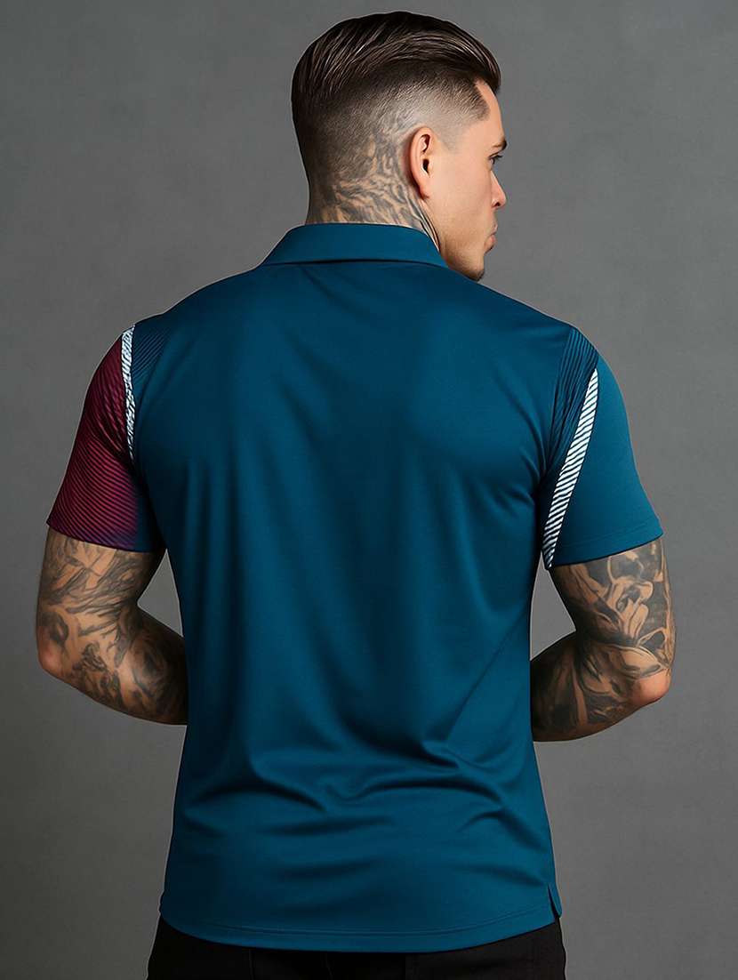 men striped short sleeve polo t-shirt - 22300246 -  Standard Image - 2