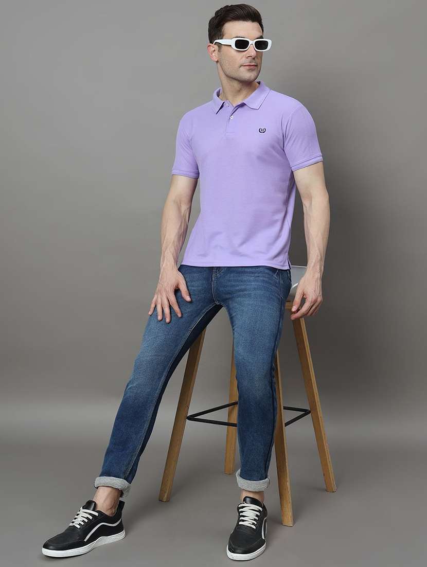 men solid short sleeve polo t-shirt - 22300252 -  Standard Image - 2