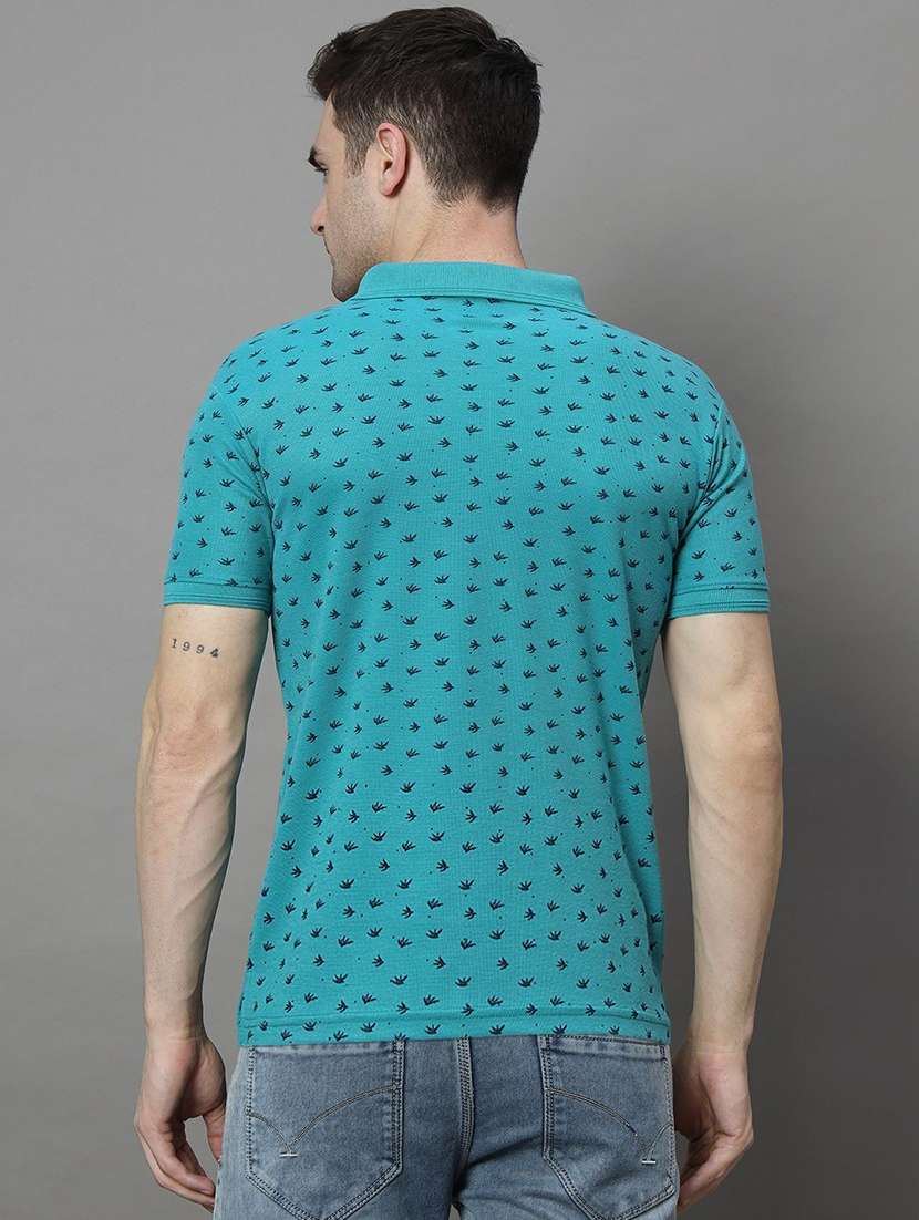 men printed short sleeve polo t-shirt - 22300253 -  Standard Image - 2