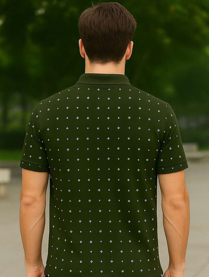 men printed short sleeve polo t-shirt - 22300275 -  Standard Image - 2