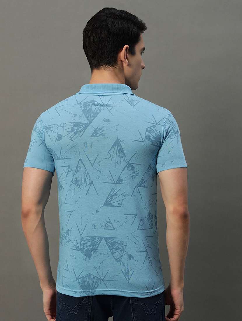 men printed short sleeve polo t-shirt - 22300289 -  Standard Image - 2