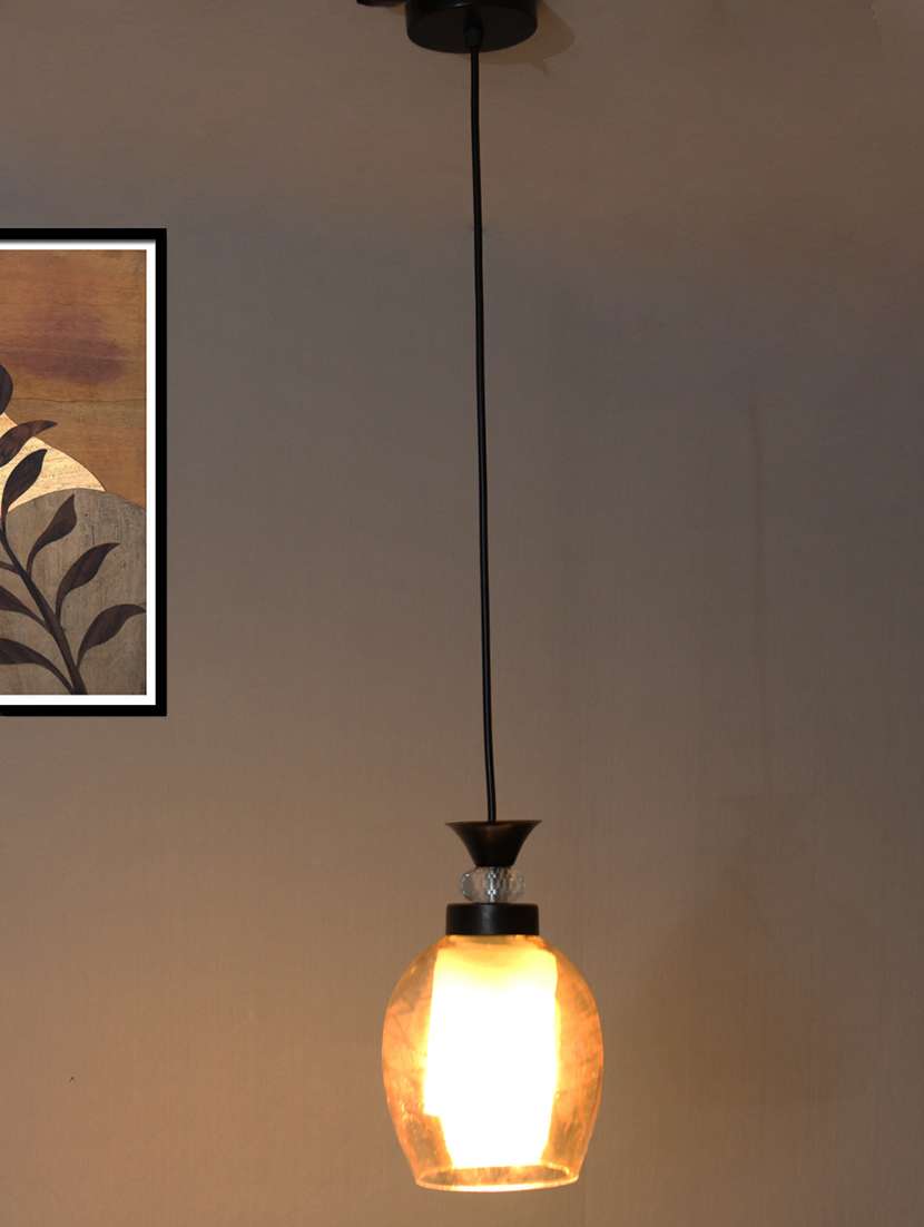 modern amber glass black pendant hanging - 22300319 -  Standard Image - 2