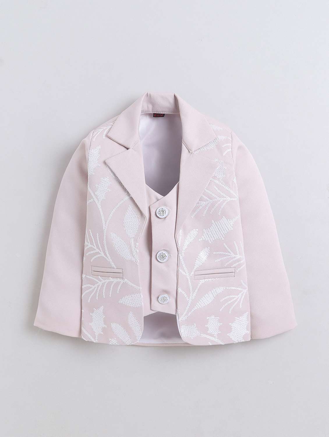 boys embroidered blazer and trouser with shirt set - 22300330 -  Standard Image - 2