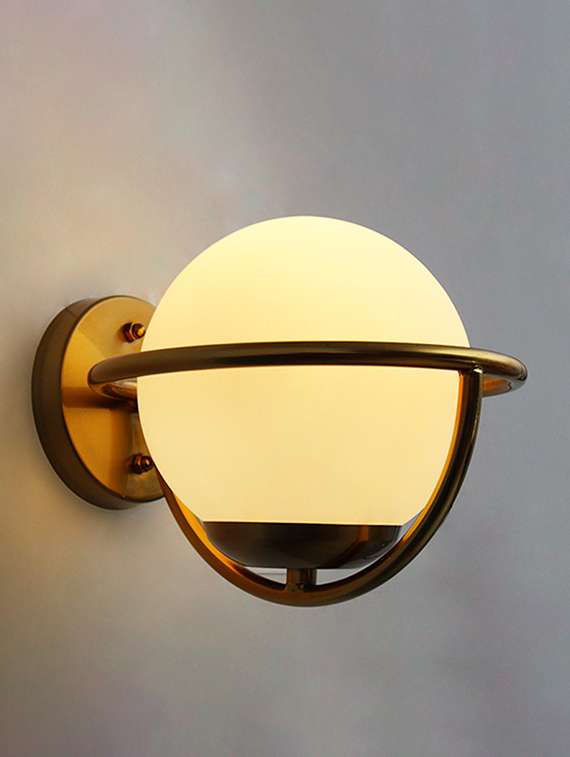 elegant globe wall sconce in brushed brass - 22300395 -  Standard Image - 2