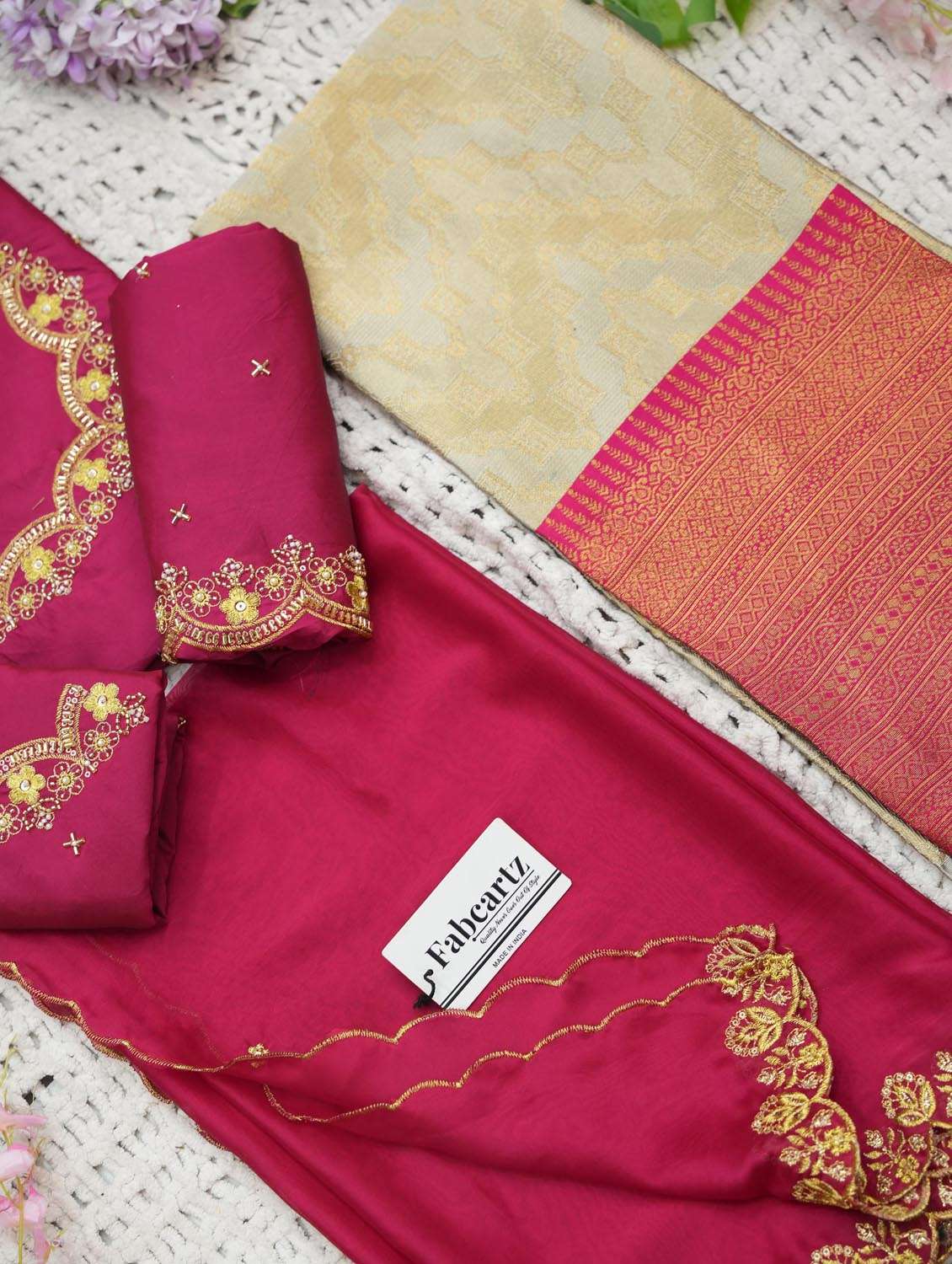 women self design south indian style unstitched lehenga choli set - 22300511 -  Standard Image - 2