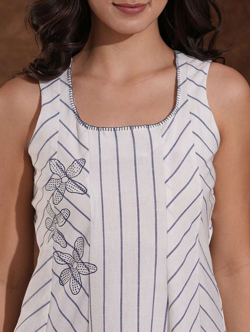 women printed sleeveless a-line dress - 22300572 -  Standard Image - 7