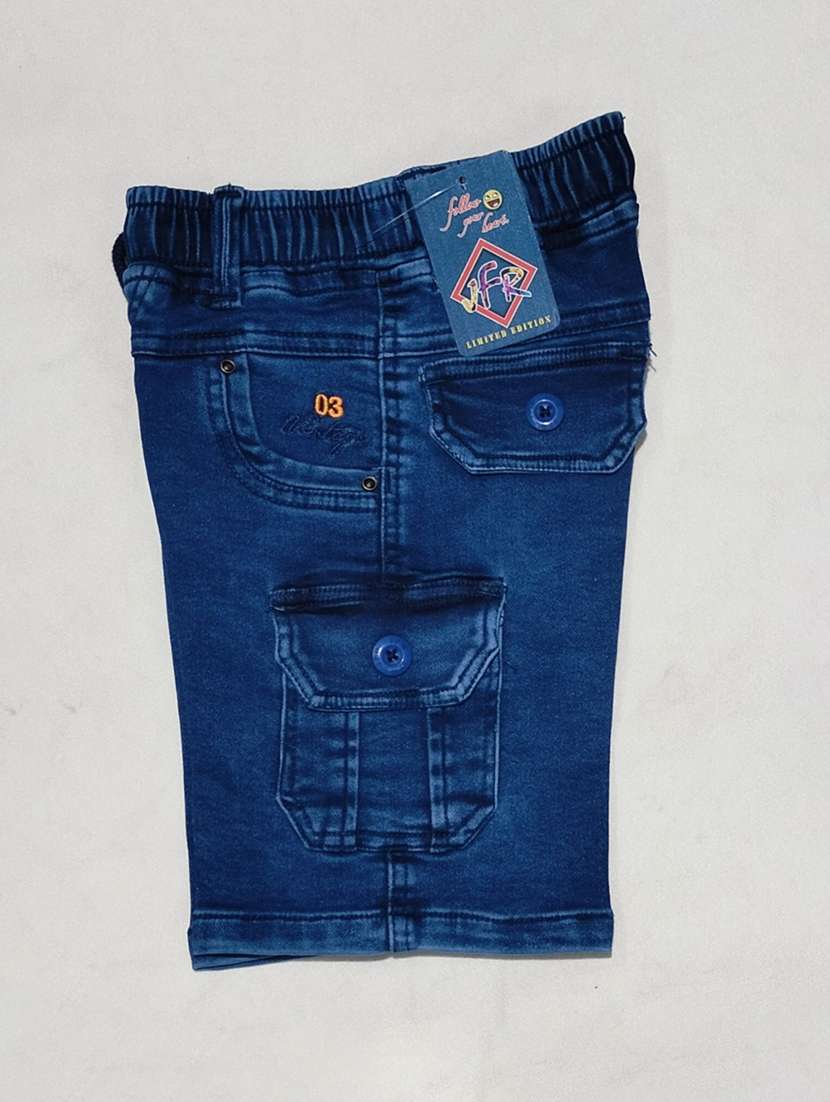 boys solid mid rise denim shorts - 22300577 -  Standard Image - 2