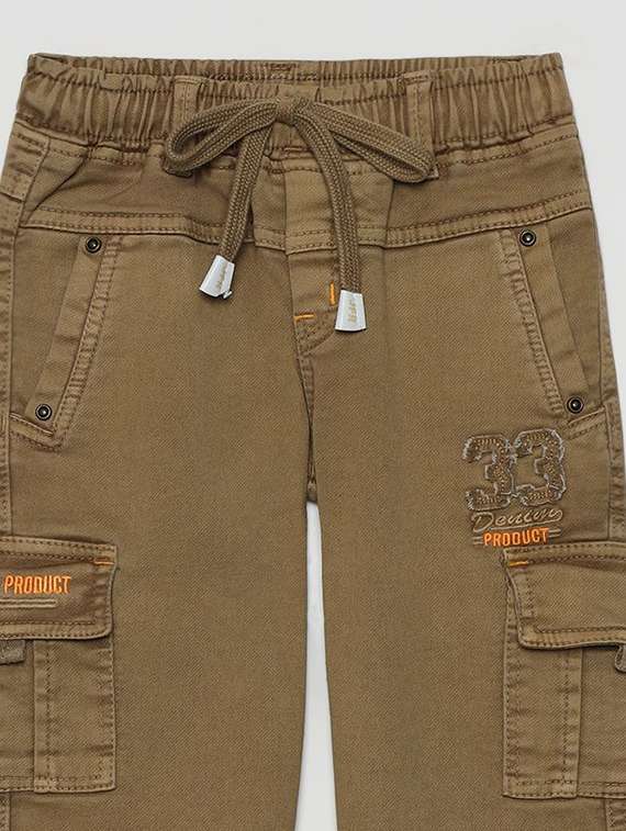 boys solid mid rise denim cargo jeans - 22300590 -  Standard Image - 2