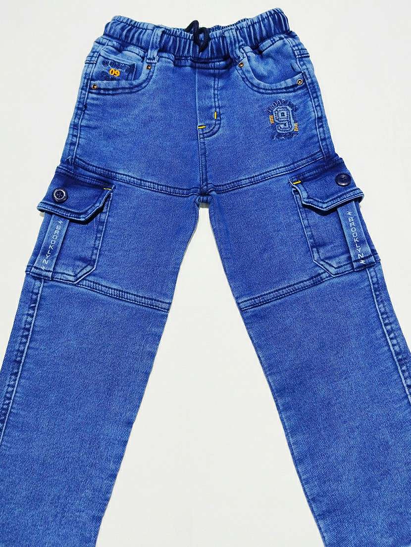 boys solid mid rise denim cargo jeans - 22300593 -  Standard Image - 2