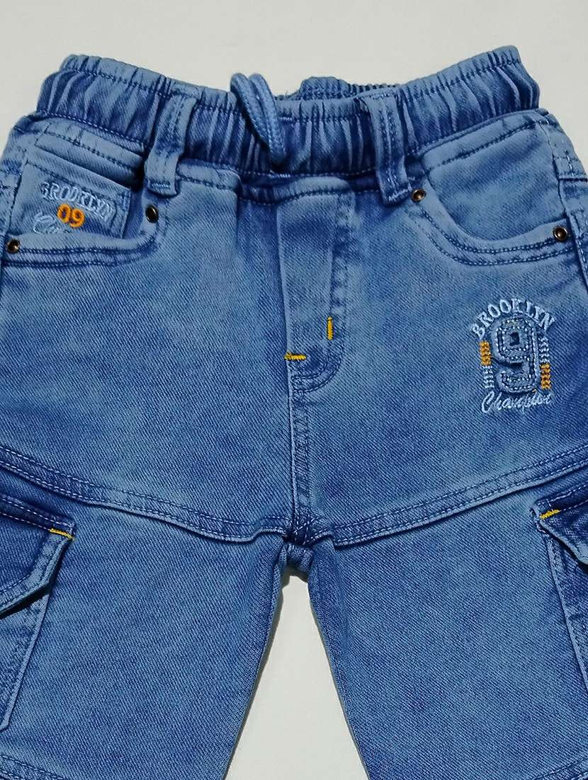 boys solid mid rise denim cargo jeans - 22300594 -  Standard Image - 2