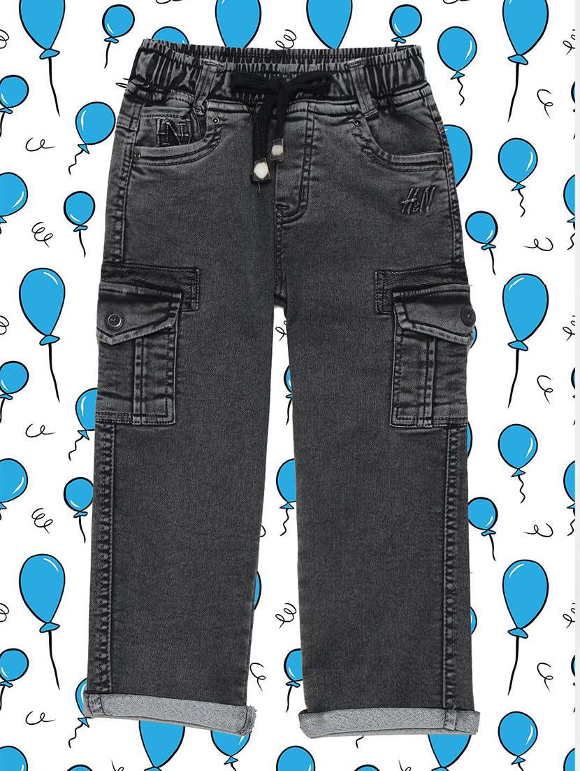 boys solid mid rise cargo