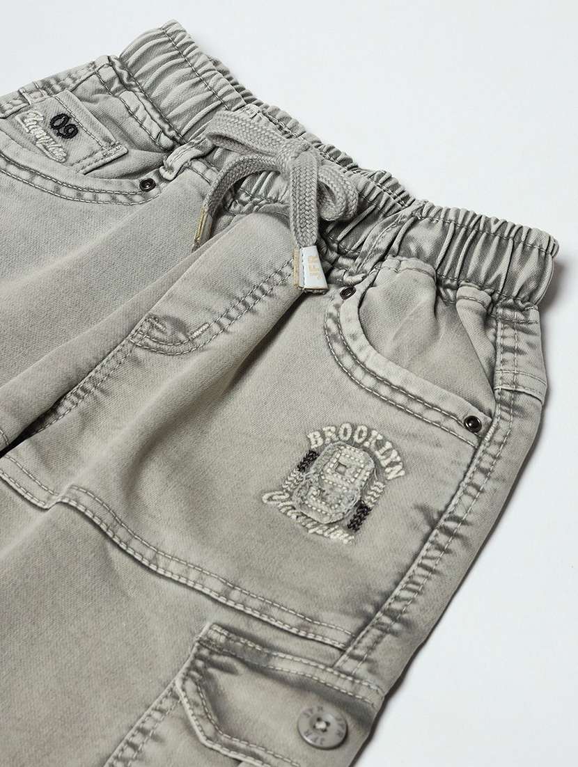 boys solid mid rise cargo - 22300671 -  Standard Image - 2