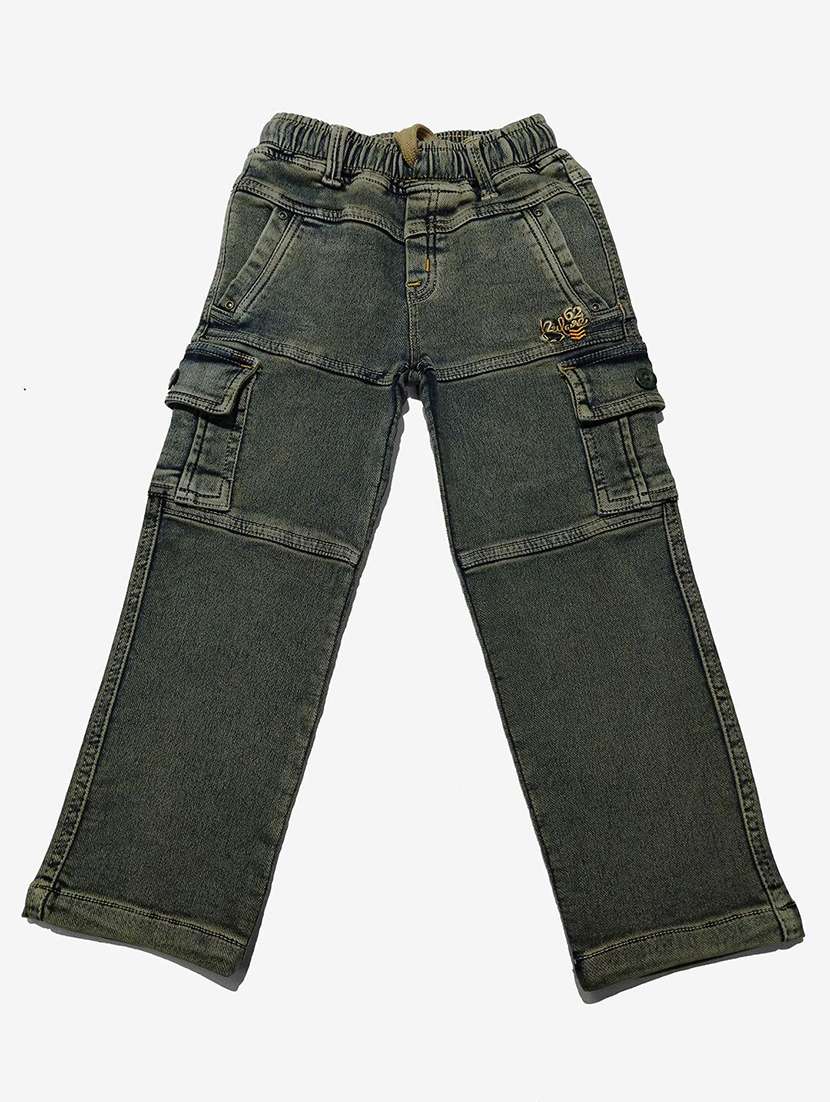 boys solid mid rise cargo