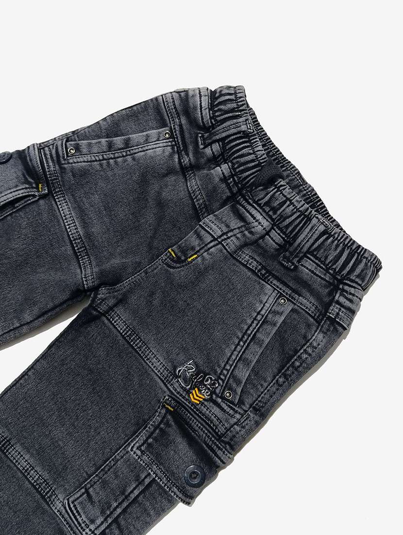 boys solid mid rise cargo - 22300729 -  Standard Image - 2